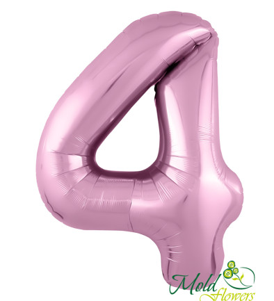Balon cifra din folie "4" roz foto 394x433
